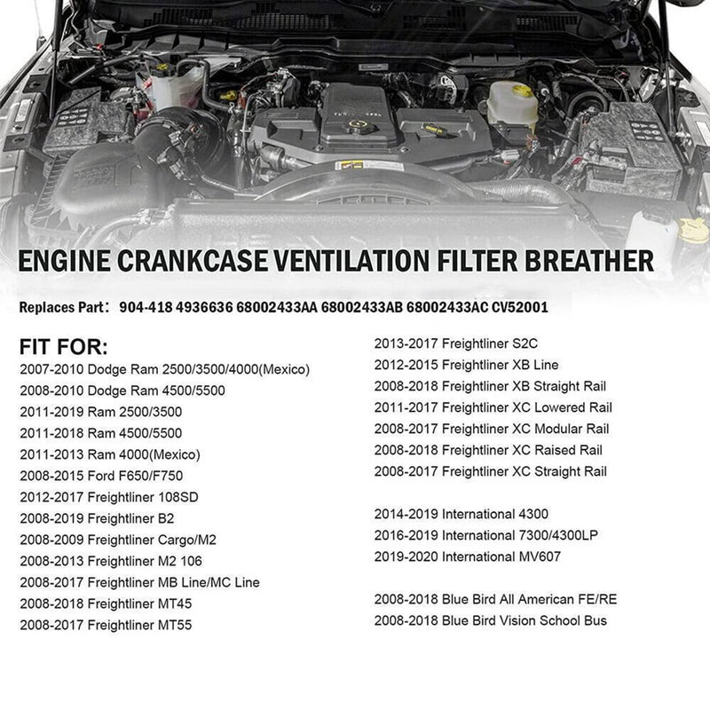 68002433AC Cummins Crankcase Breather Filter Element for Mopar RAM 2500 3500 6.7