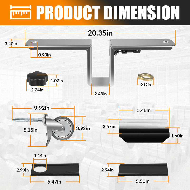 Heavy Door Installation Hardware Tool Kit for 1-3/4" & 2-1/4" Doors Dual-Dolly
