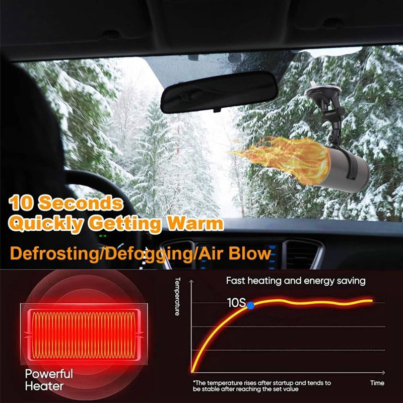 Portable Electric Car Heater Hot Air Defogger Defroster with Windshield Holder
