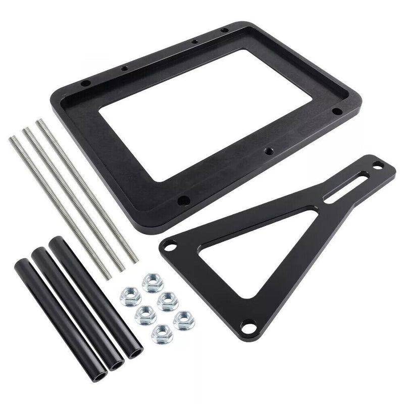 Aluminum Billet Battery Tray Hold Down Trunk Relocation Racing Mount Black
