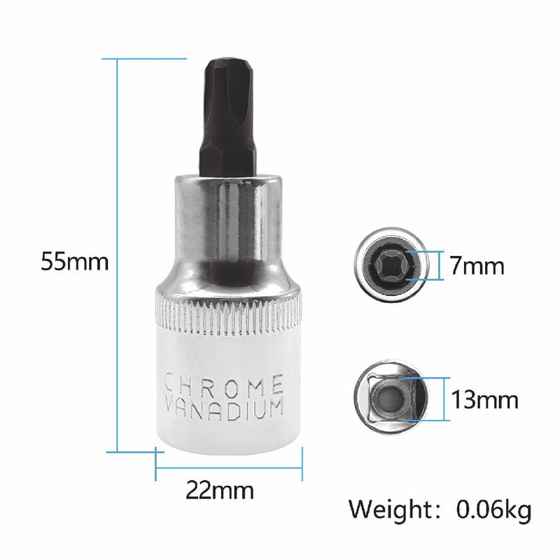 1/2 Inch DR 4 Teeth Screw Removal Socket Remove Tool for Jeep Cherokee Car Seat