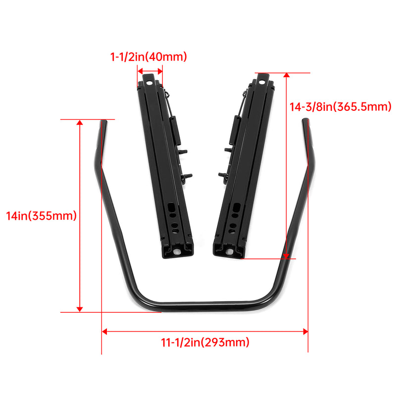 Black Front Seat Slider Dual Lock Seat Base Mounting Track Assembly Universal