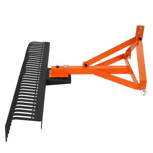 DURAFORCE 3 Point Landscape Rock Rake for Category 1 Tractor 60'' Gravel Lawn Attachment