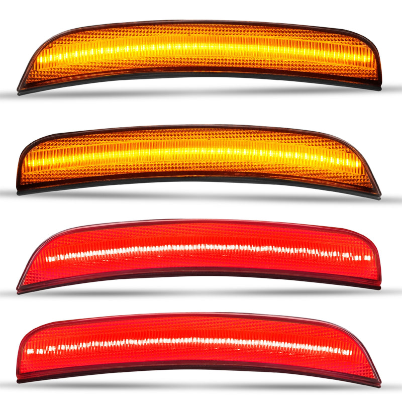 Clear LED Front & Rear Side Marker Lights for Chrysler 300 2015-2023 4 Pieces