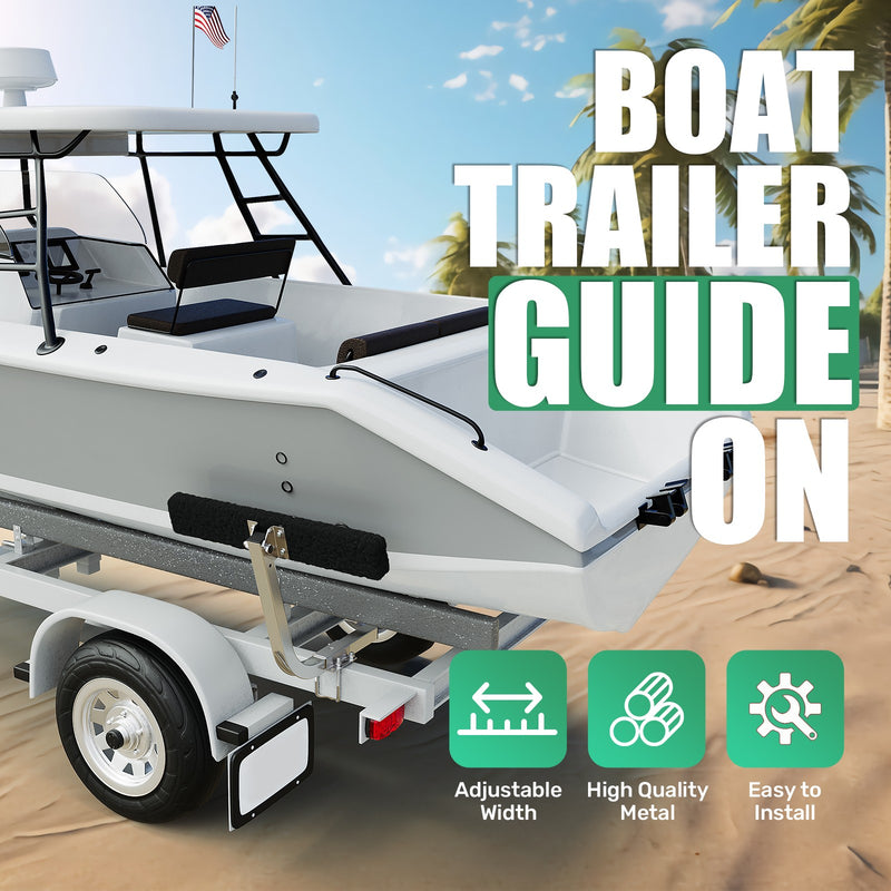 Boat Trailer Bunk Board Guide-On 75 Degree 24 Inch Carpeted Guides W/Hardware 2
