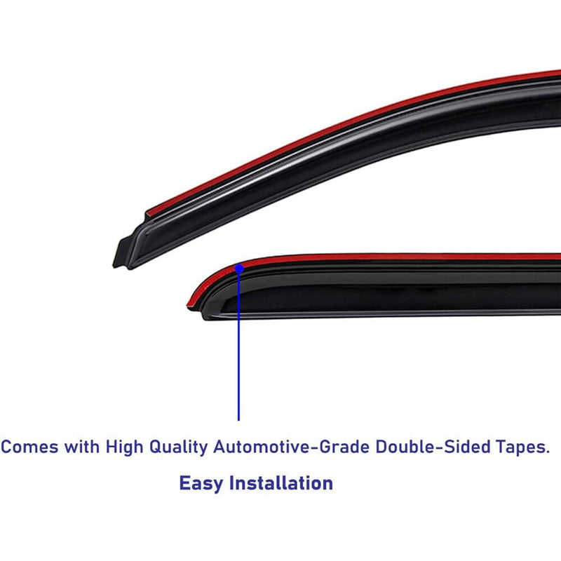 In-Channel Window Vent Visor Sun Rain Guard for Ford F-150 Super Crew 2009-2014