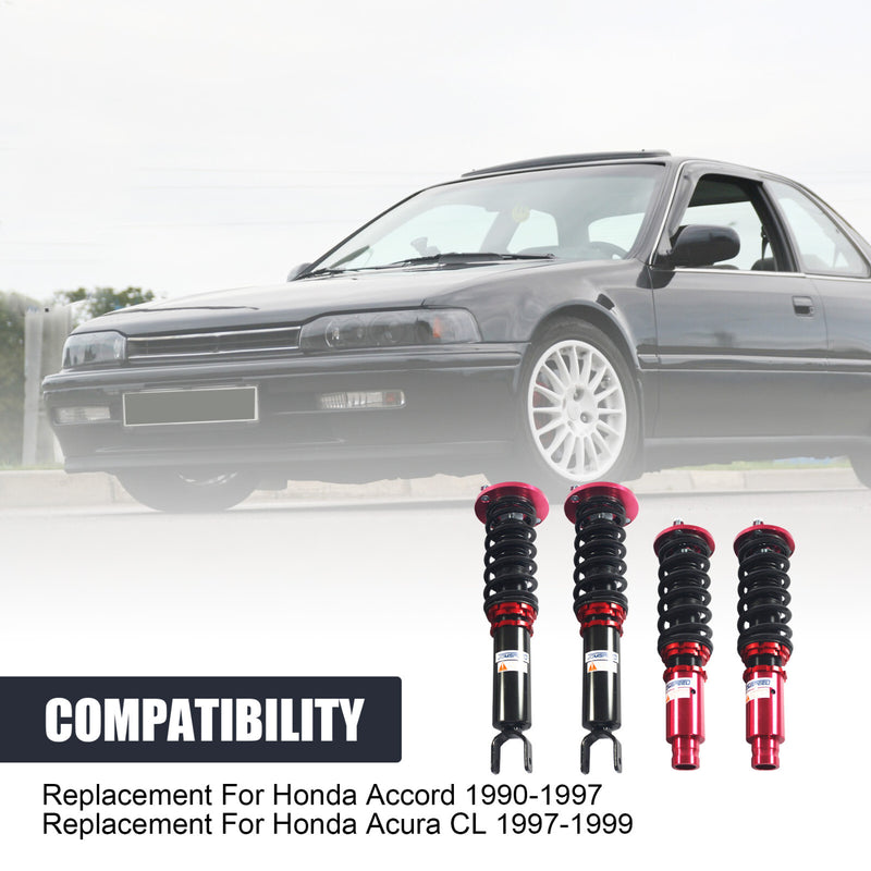 Coilovers Suspension Kit Set Shock Struts Adj. Height for Honda Accord 1990-1997