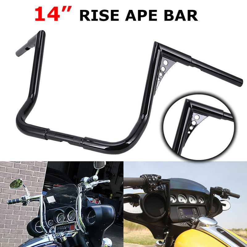 14" Rise Ape Hanger Handlebar Black for Harley Road King Electra Street Glide