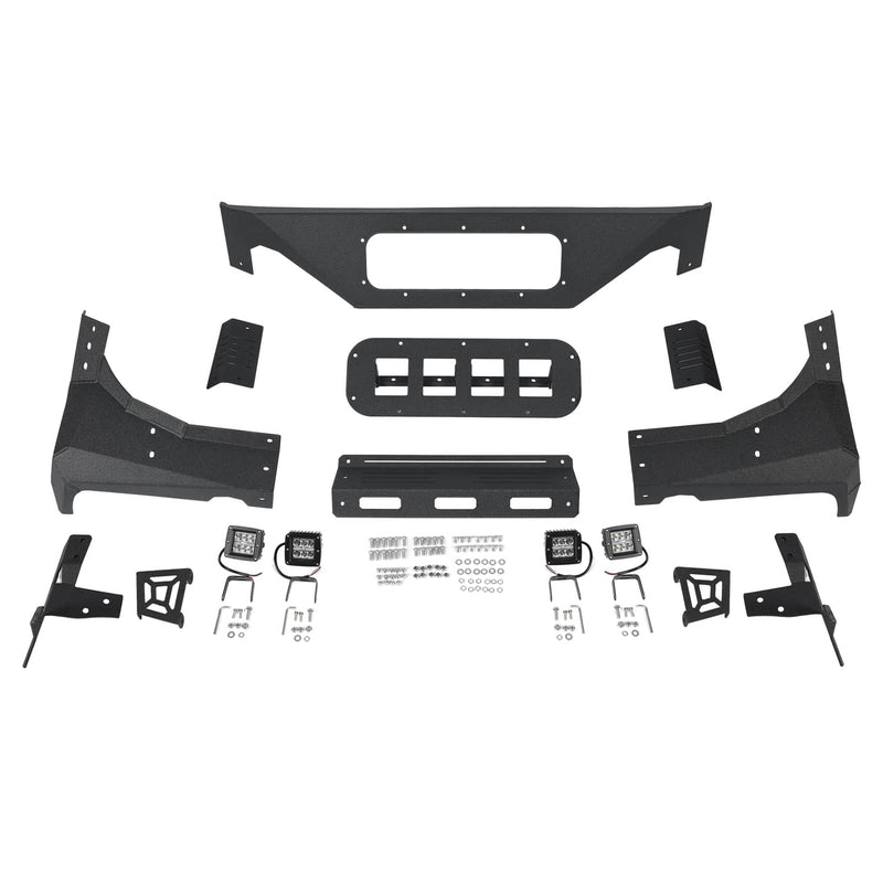 DURAFORCE Steel Armor Windshield Frame Cover Visor Cowl w/LED for Jeep Wrangler JK 2007-18