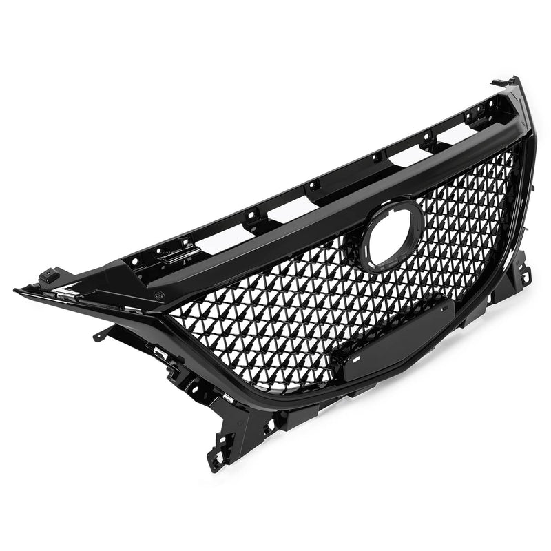 DURAFORCE 15 Honeycomb Upper Grille Bumper Assembly Set for Mazda 3 Axela 2014-2016 Black