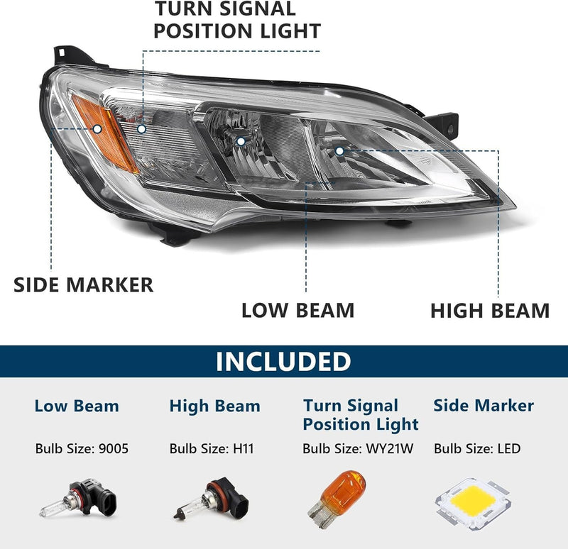 Left Right Headlight Halogen for Dodge Ram Promaster 1500 2500 2023-2026
