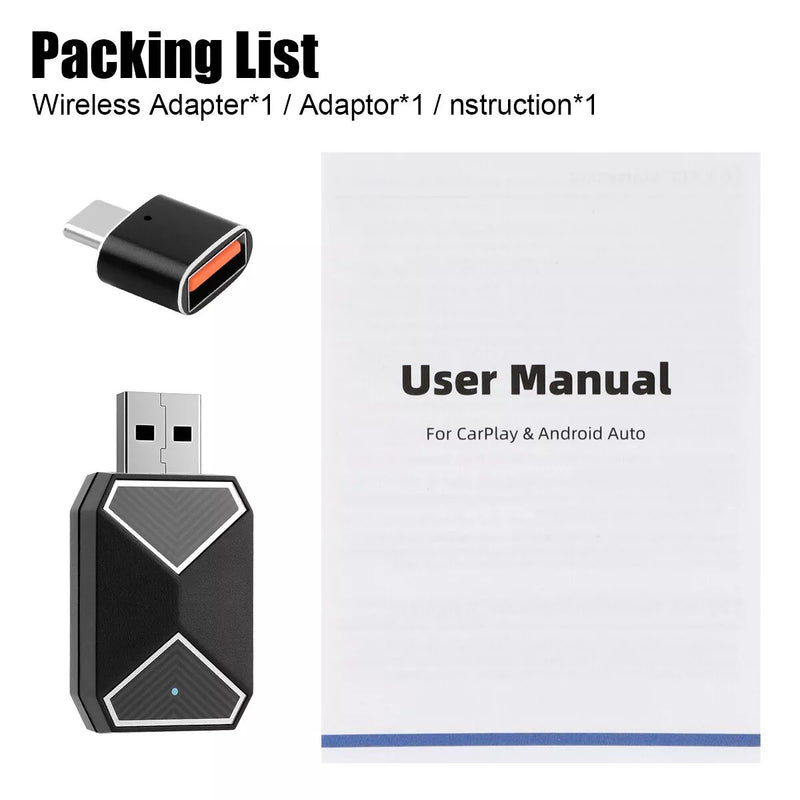 Mini Wireless CarPlay Adapter for Android Auto Apple USB Car Dongle Connect Box