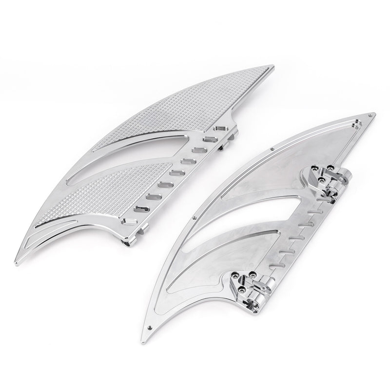 Chrome Front Rear Floorboard Footboards for Harley Touring Street Glide Softail