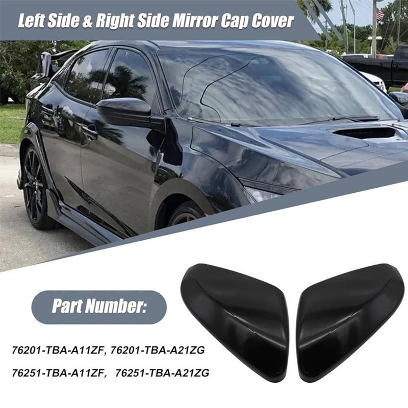 76201TBAA11 Mirror Covers Caps Pair for Honda Civic 2016-2021 Gloss Replacement