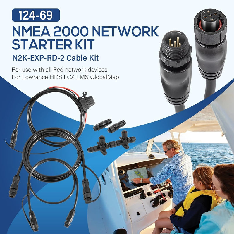 124-69 NMEA 2000 Network Starter Kit for Lowrance N2K-EXP-RD-2 Cable Kit