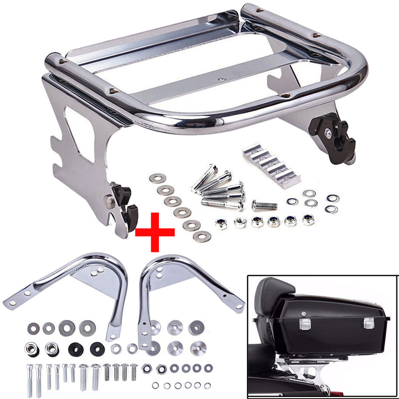 Chrome Luggage Rack Docking Hardware Kit for Harley Touring FLTR FLHR 1997-2008