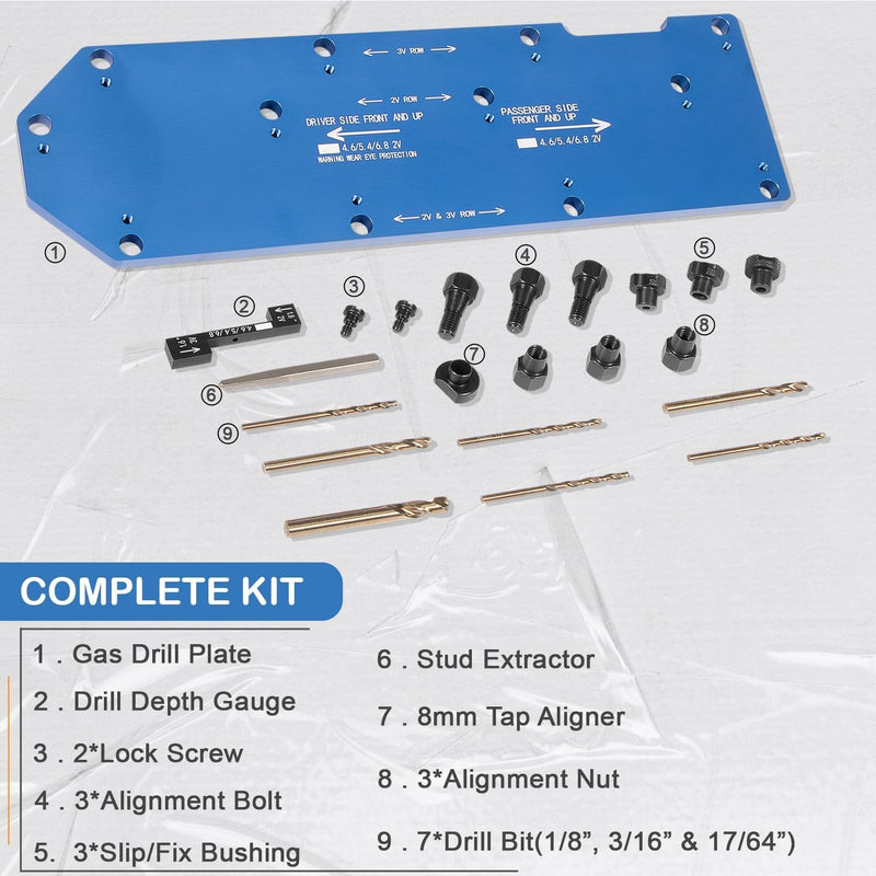 71600 Exhaust Manifold Drill Template for Ford V10 2V 3V 4.6L 5.4L 6.8L