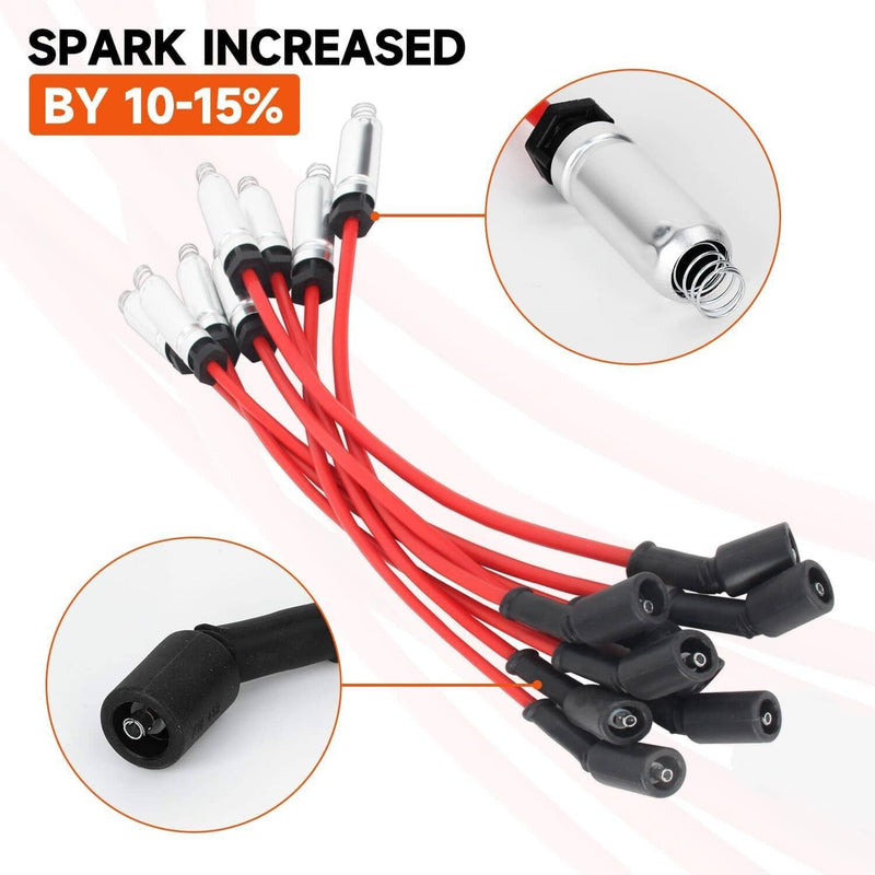 UF262 Round Ignition Coil & Wires for Chevy Silverado GMC LS1 LS3 4.8L 5.3L