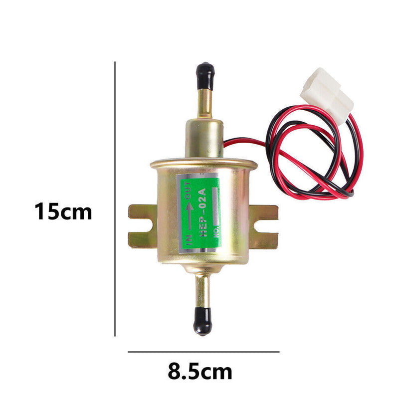 HEP-02A 12V Electric Fuel Pump Universal Inline Low Pressure Gas Diesel 2Pcs