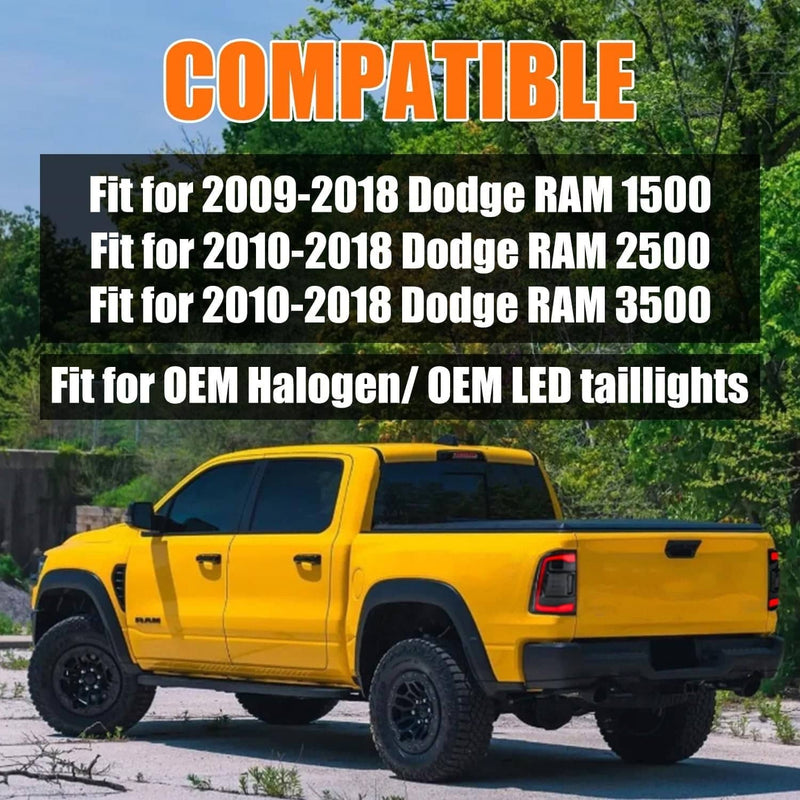 LED Tail Light 2x for Dodge Ram 1500 2500 3500 2009-2018 Smoke Lens Rear