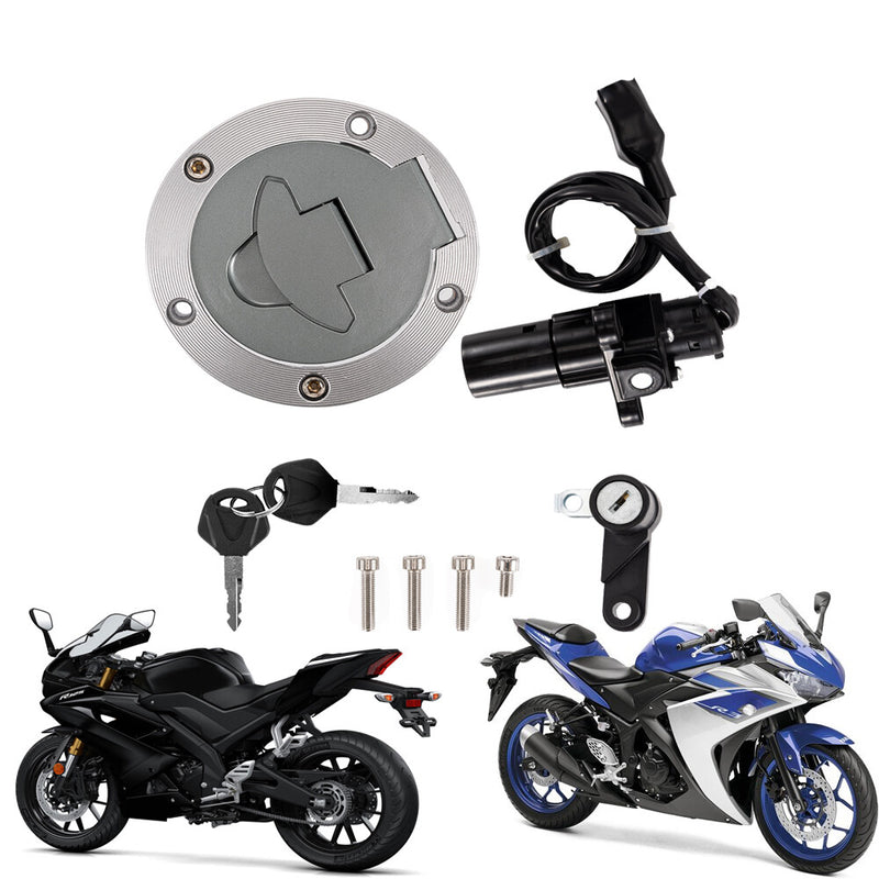 Ignition Switch Fuel Gas Cap Seat Lock Key for Yamaha YZF R3 R25 R6