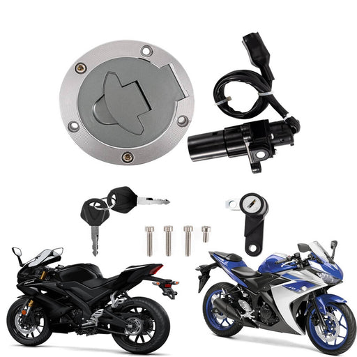 DURAFORCE Ignition Switch Fuel Gas Cap Seat Lock Key for Yamaha YZF R3 R25 R6