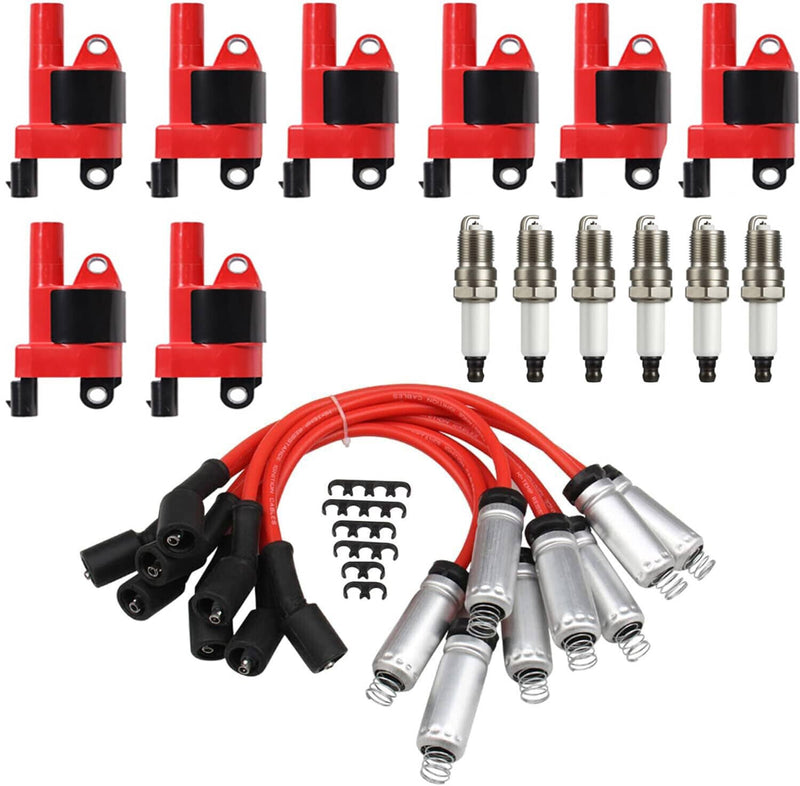 UF414 Ignition Coil Spark Plug Wire Set for Chevy GMC 5.3L 6.2L V8