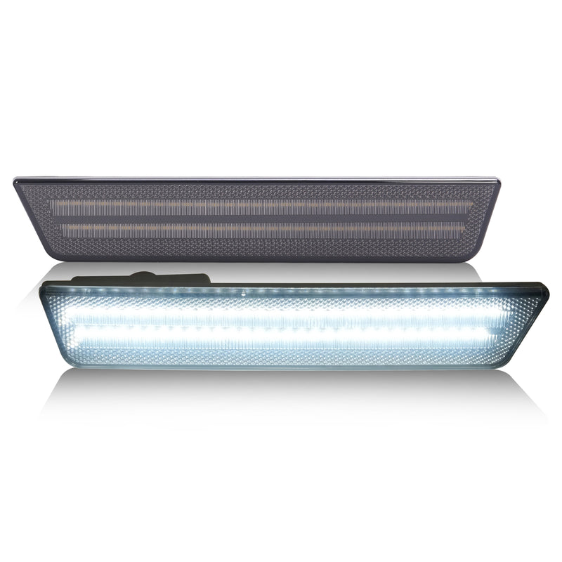 White/Smoke Rear Bumper LED Side Marker Lights for Dodge Charger 2011-2014 Pair