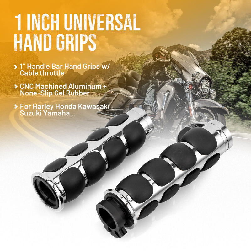 1" Handlebar Hand Grips for Harley Electra Glide Road King Softail FL Dyna