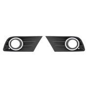 DURAFORCE Left Right Fog Light Cover Bezel With Chrome Ring Trim for Honda Pilot 2012-2015
