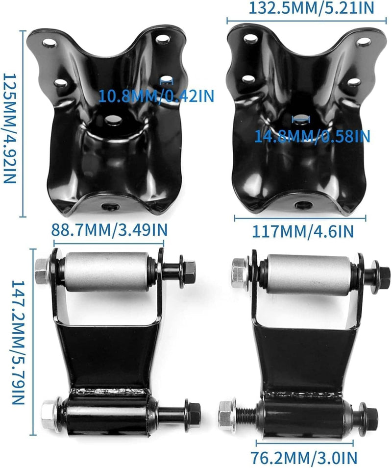 Rear Leaf Spring Hanger Bracket Shackle Set for Ford Ranger Mazda 2Pcs