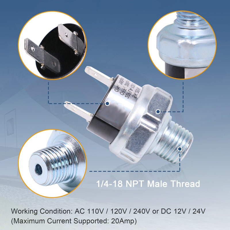 Air Pressure Switch 165-200psi for Air Ride Suspension Compressor Tank