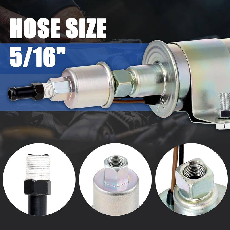 E8012S Universal Electric Fuel Pump Carburetor 12V 5-9 Psi Cars Trucks Tractors