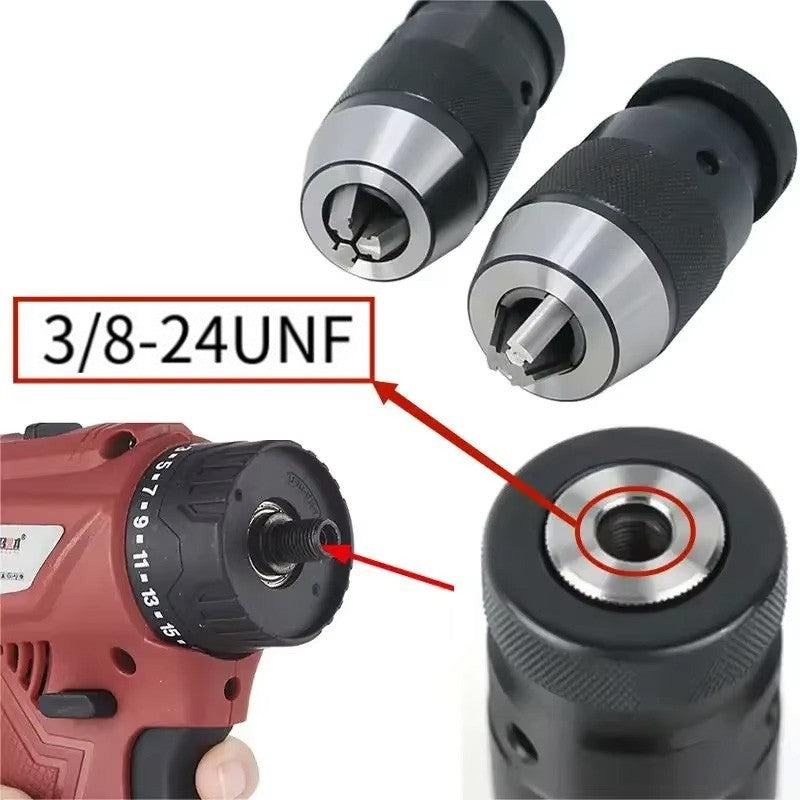 Heavy Duty Keyless Drill Press Chuck 1-10mm 3/8-24UNF Mount Replaces