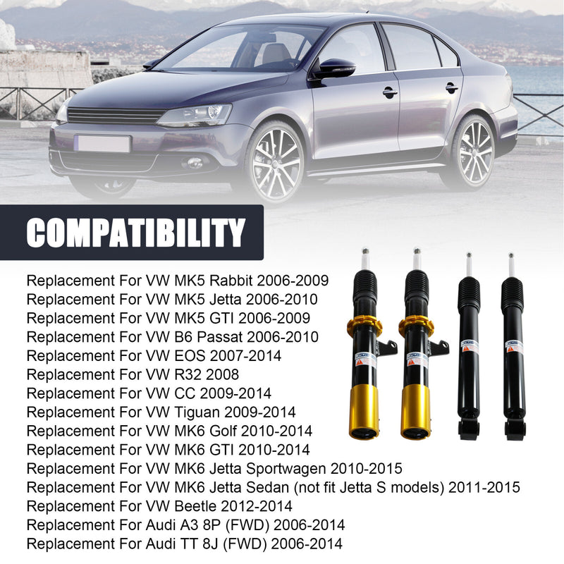Coilover Struts Set for 2006-2014 VW MK5 MK6 Golf Jetta Suspension Spring Kit