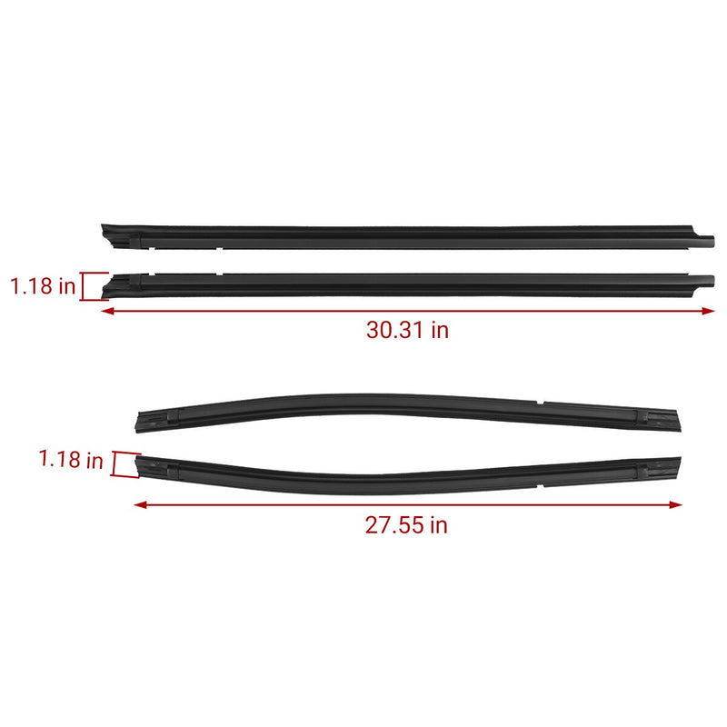 4Pcs Window Weatherstrip Trim Seal Belt for Toyota Tacoma 2005-2015