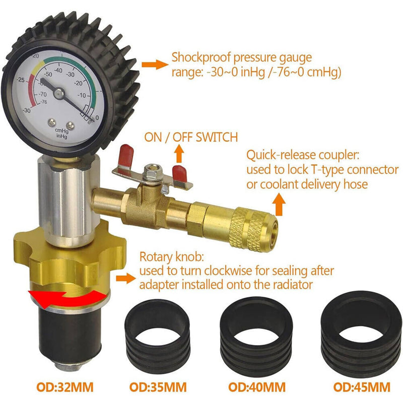 Coolant Vacuum Kit Auto Cooling System Radiator Vacuum Refill Purging Tool