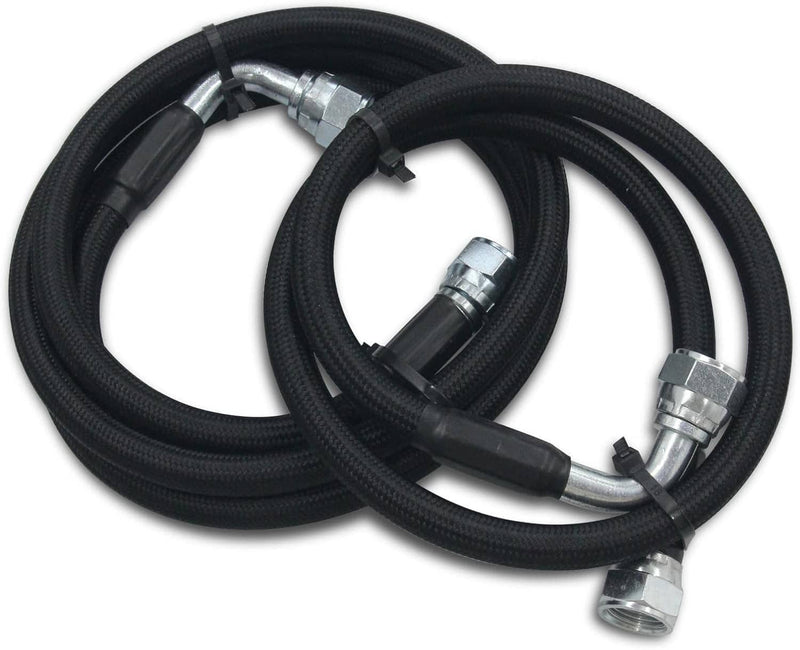 Black Transmission Cooler Hose Line Set for Dodge Ram 2500 3500 5.9L 48RE 03-07