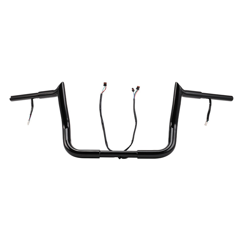 Black Pre-Wired 10" Meathook Bar Handlebar for Harley Electra Street Glide 2014+