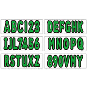 DURAFORCE 3" Marine Boat Sticker Decal A-Z Letters 0-9 Numbers Green 4 Sets