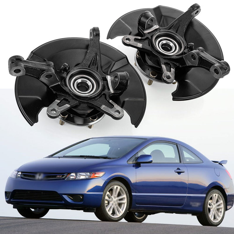 Pair Steering Knuckle Assembly Front Left & Right Side for 2006-2011 Honda Civic