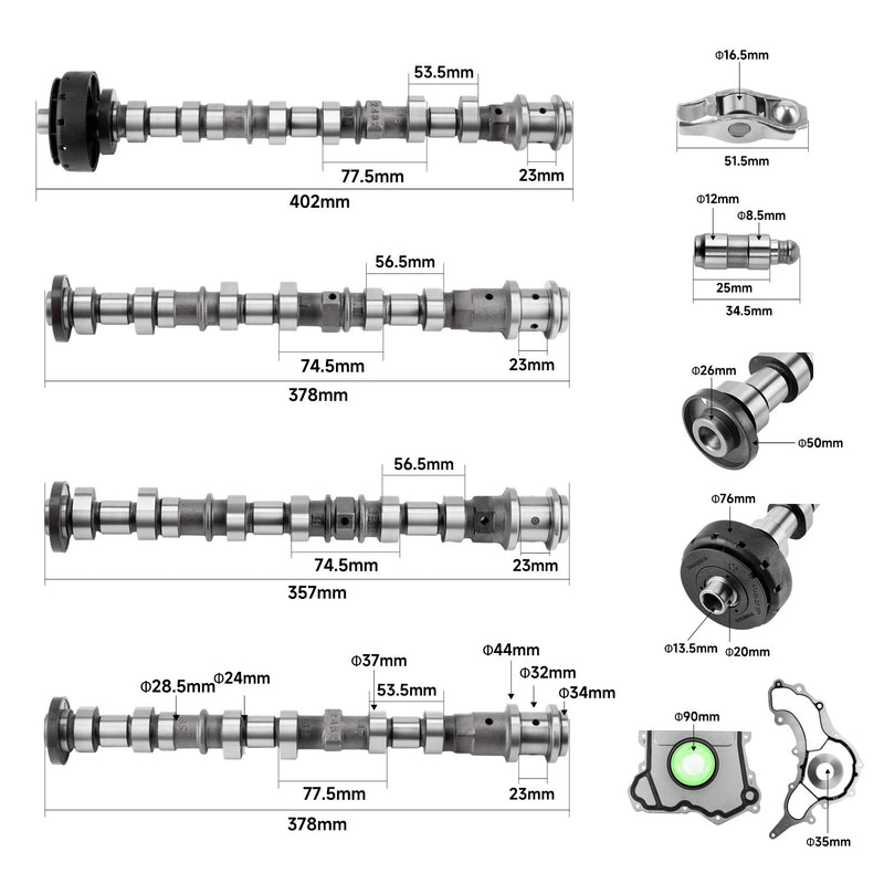 3.6L V6 Pentastar Engine Camshafts Rockers Lifters for Dodge Chrysler Ram Jeep
