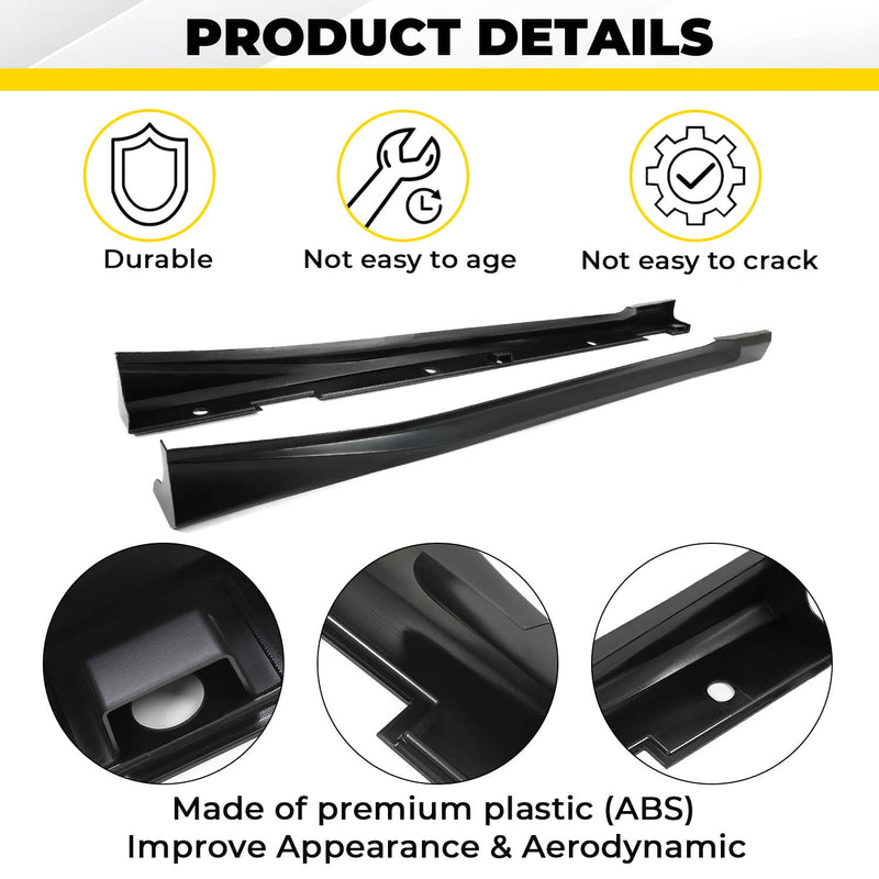 DURAFORCE Black Add-On Side Skirt Extensions for Honda Accord 2018-2022 JDM 4DR
