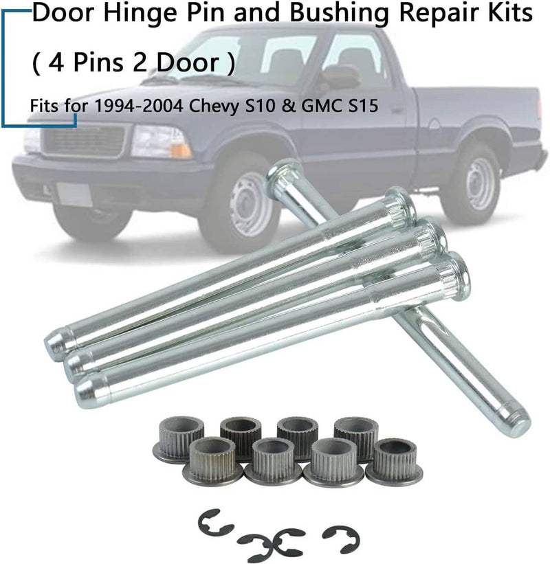 Door Hinge Pins and Bushing Kit for Chevy S10 GMC S15 Sonoma 1994-2004