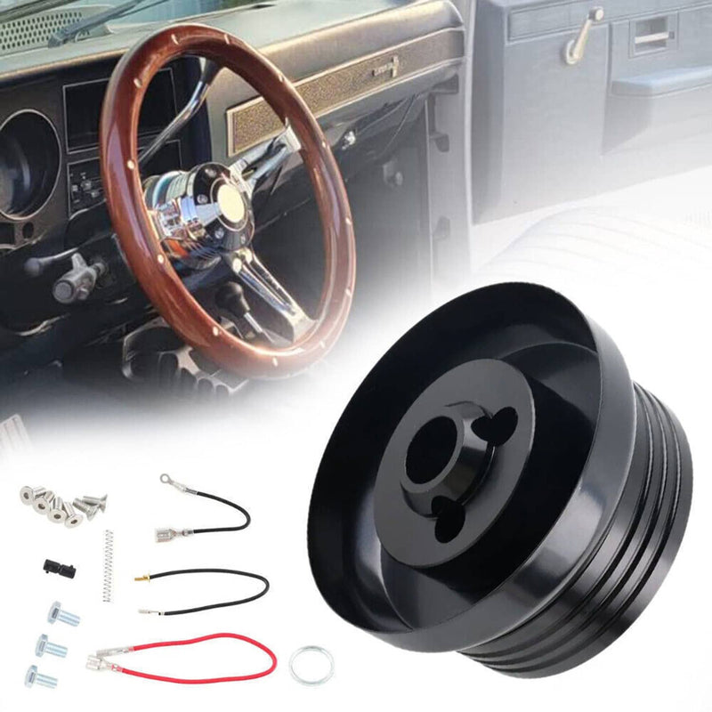 5 & 6 Hole Steering Wheel Hub Adapter for GM Chevy Flaming River Ididit Black