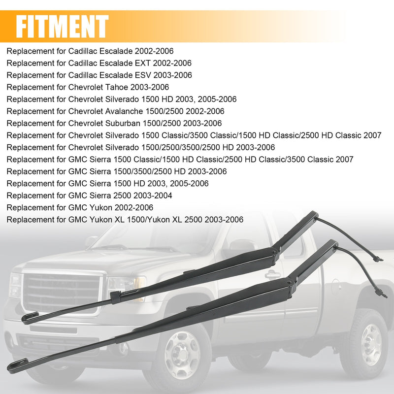 Windshield Wiper Arms for Chevy Silverado Suburban Tahoe GMC Sierra Yukon