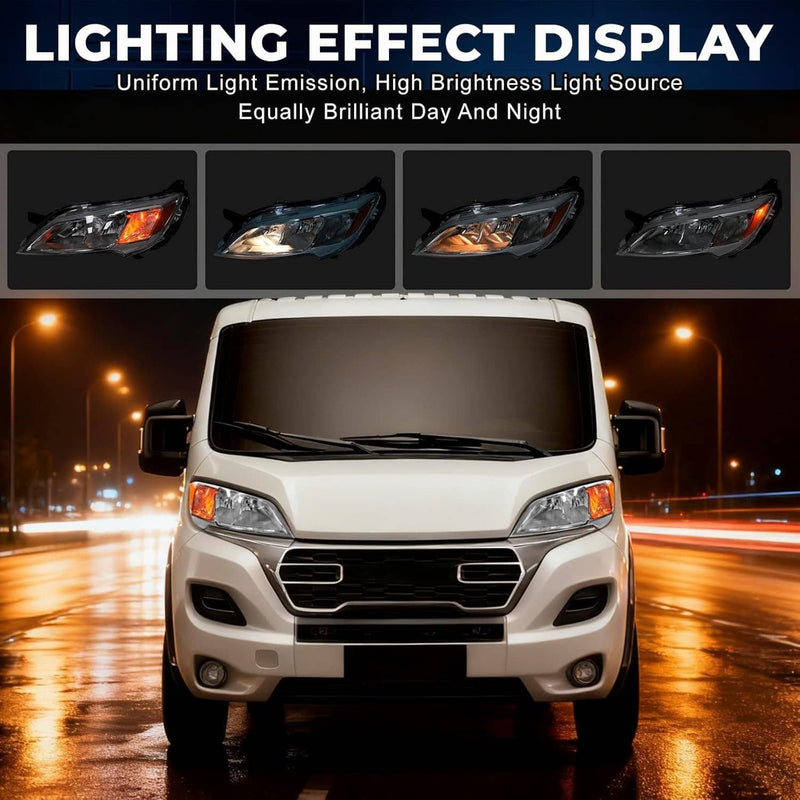 Left Driver Side Halogen Headlight for 2023-2026 Dodge Ram Promaster 1500 2500