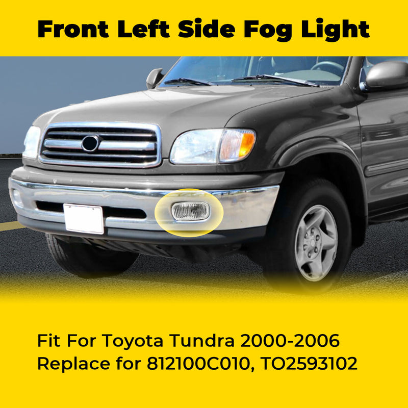 Front Left Driving Fog Lamp Clear With Bulb Set for Toyota Tundra 2000-2006