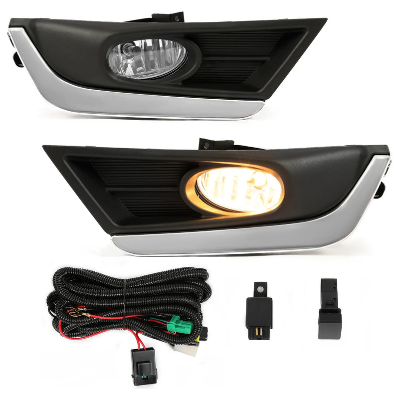 DURAFORCE For 2017 2018 2019 Honda CR-V CRV Front Fog Lights Lamps w/Bulbs+Switch+Wiring