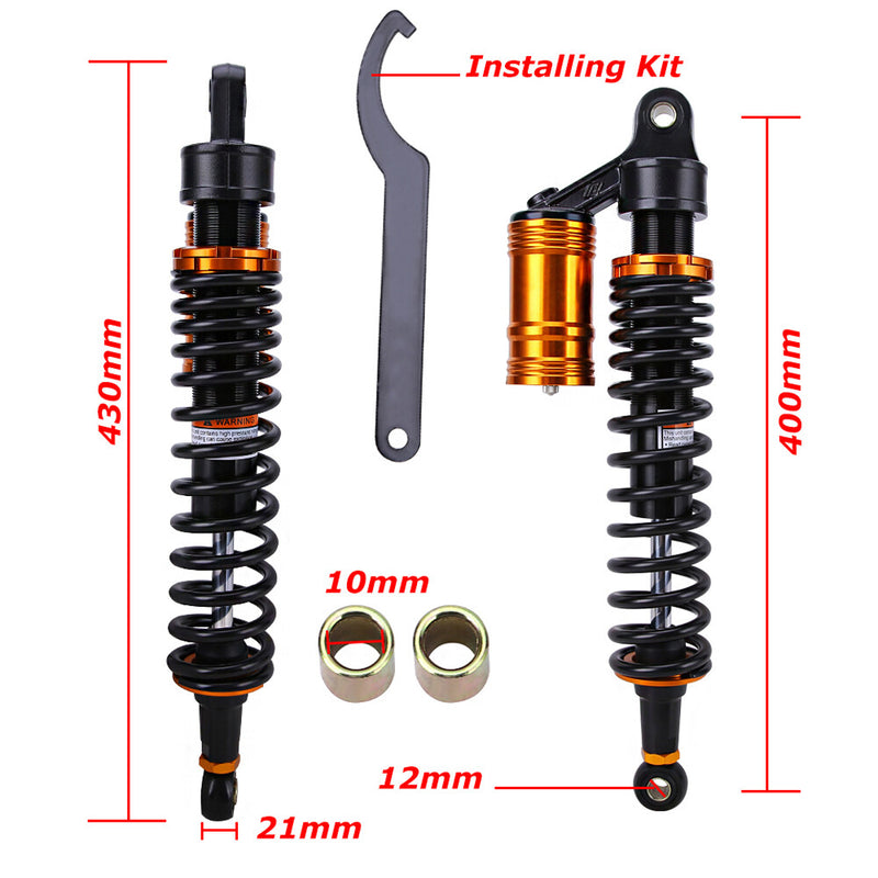 400mm 15.75 Front Air Shocks Absorber Suspension Kit for Yamaha YFZ450X 2010-11